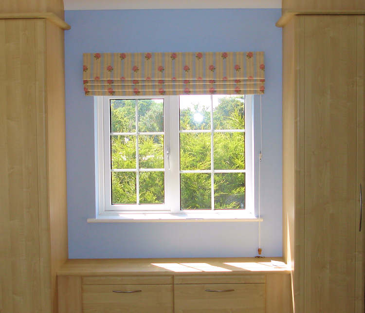 Hand made blinds in window